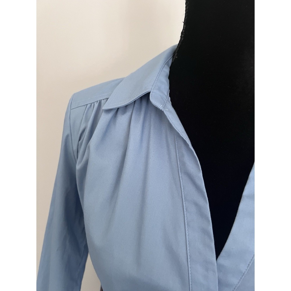 Calvin Klein Womens Belted Shirt Dress Long Sleeve Lightweight Blue Size 12 - Picture 2 of 13